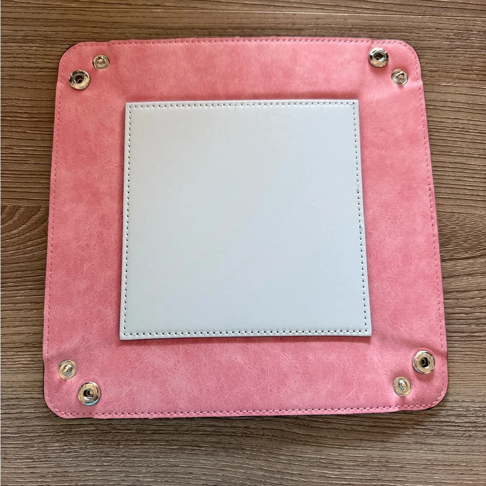 HANDMADE FASHION Foldable PU Leather Accessory Tray With Snap Closure